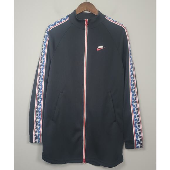 Nike Black Performance Jacket with Red and Blue Accents - Picture 1 of 14